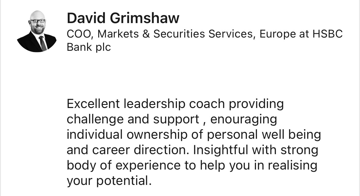 LinkedIn recommendation for Dev Modi from David Grimshaw