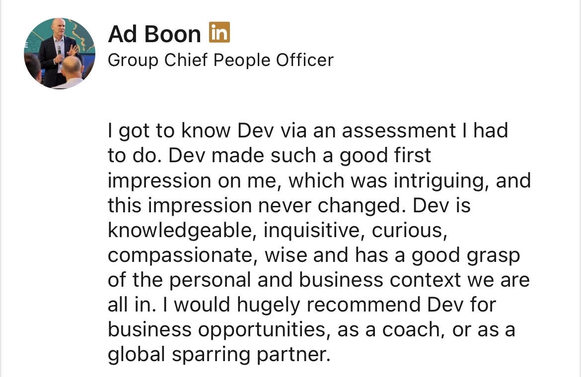 LinkedIn recommendation for Dev Modi from Ad Boon